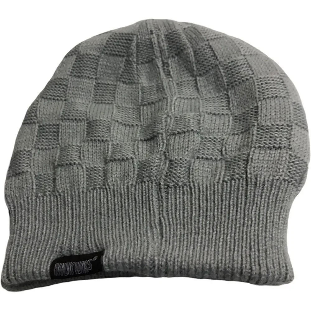 Muk Luks Gray Reversible Beanie Hat